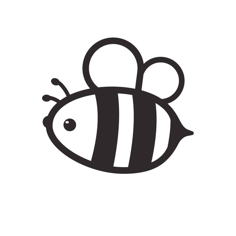 linda pequeño abeja sonriente para decorando postres con miel vector