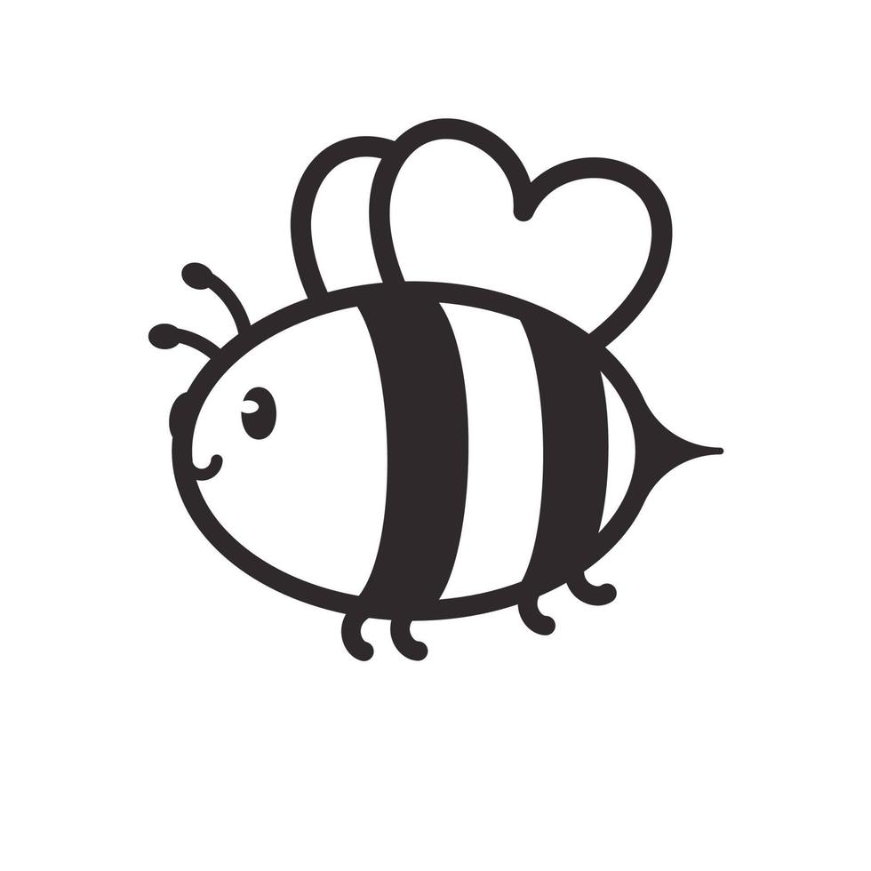 linda pequeño abeja sonriente para decorando postres con miel vector