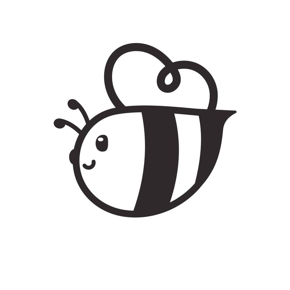 cute little bee smiling For decorating desserts with honey vector