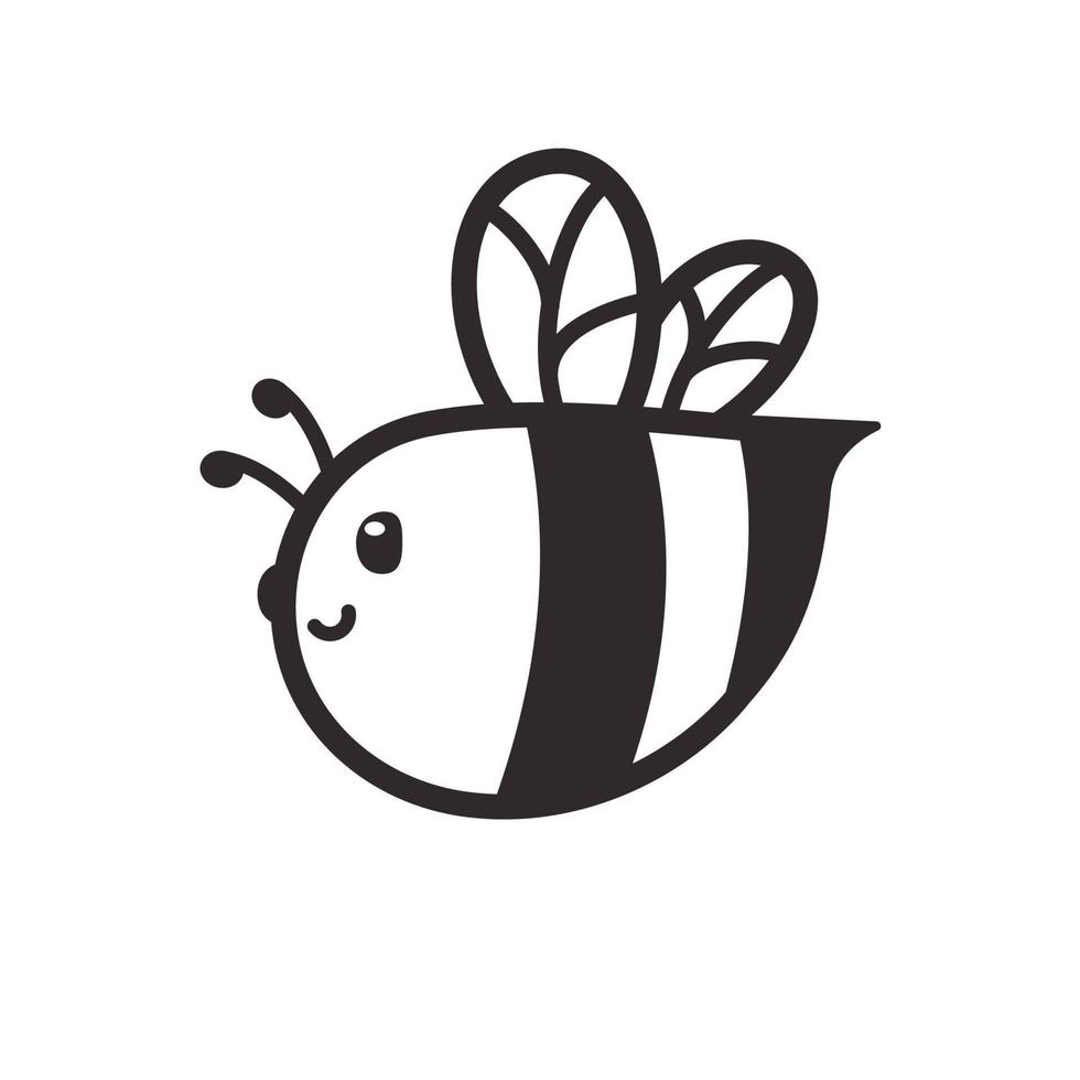 cute little bee smiling For decorating desserts with honey vector