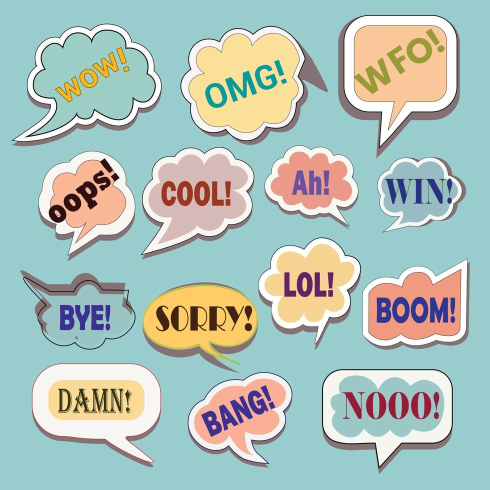 A collection of different speech bubbles with different colors vector