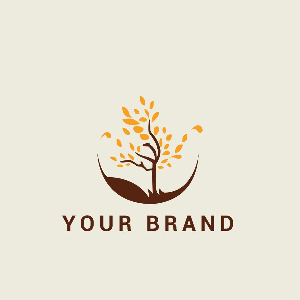 Leaf and tree logo design vector