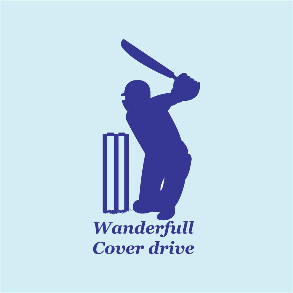 Cricket cover drive vector art