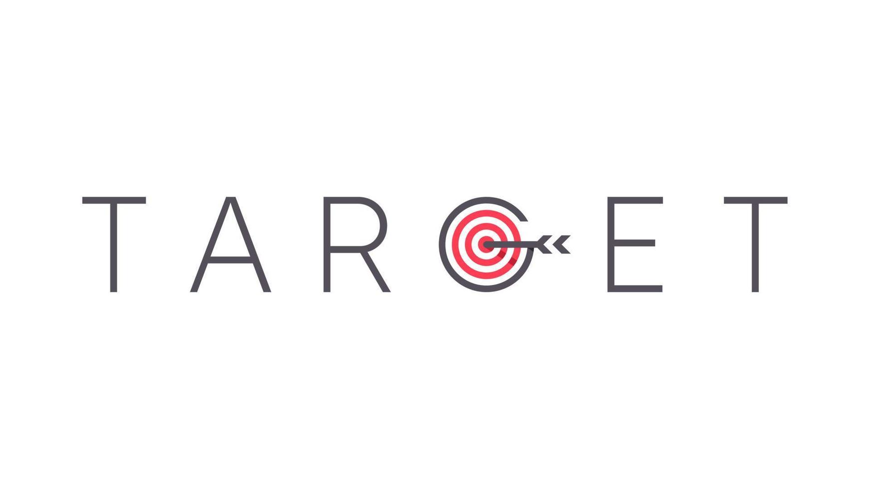 arrow right on target logotype design vector