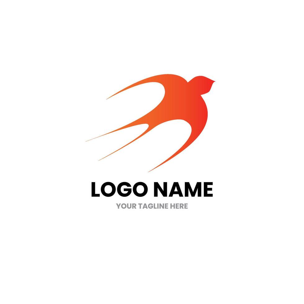 Swallow logo design vector template.