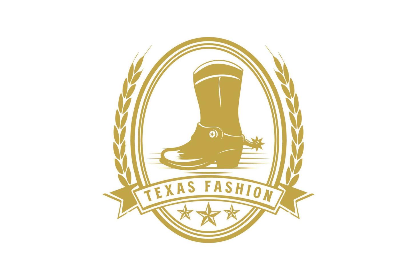 Clásico retro vaquero Texas botas Zapatos para caballeros masculino Moda logo vector