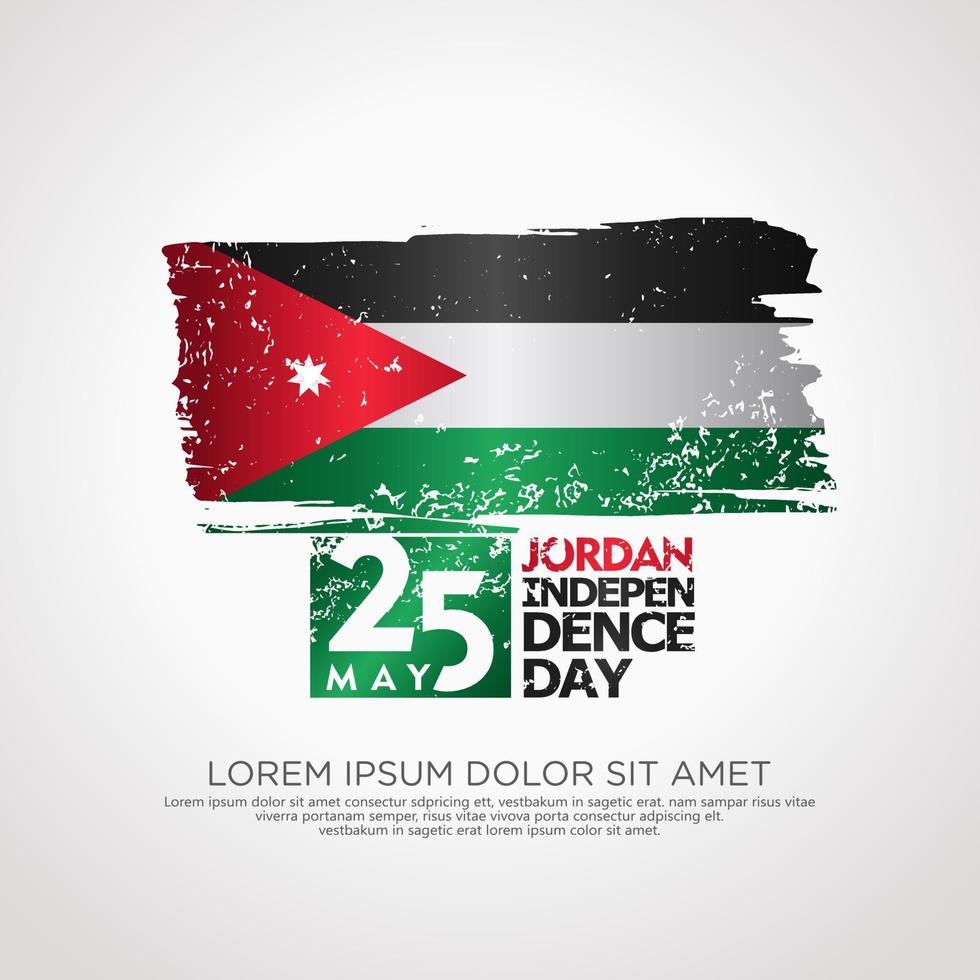 Jordan independence day greeting card template vector