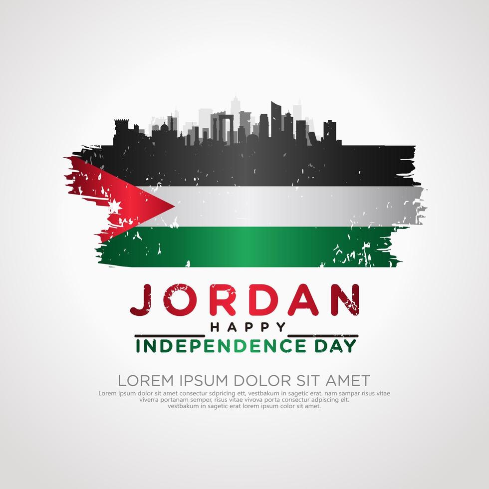 Jordan independence day greeting card template vector