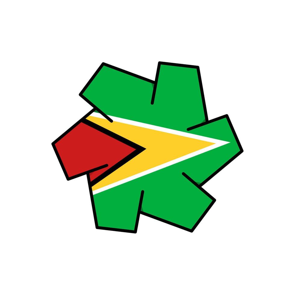 Guyana flag icon, illustration of national flag design with elegance concept, perfect for independence design vector
