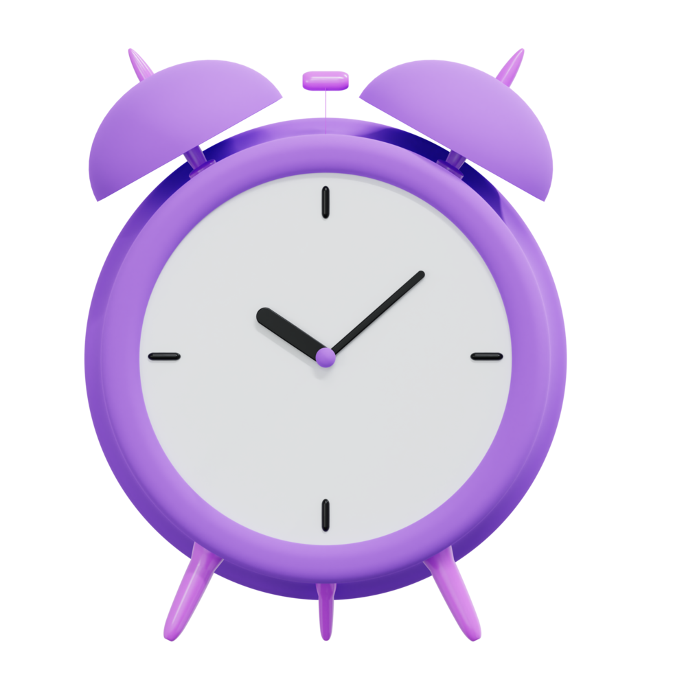 3d rendering alarm clock, vintage clock icon png