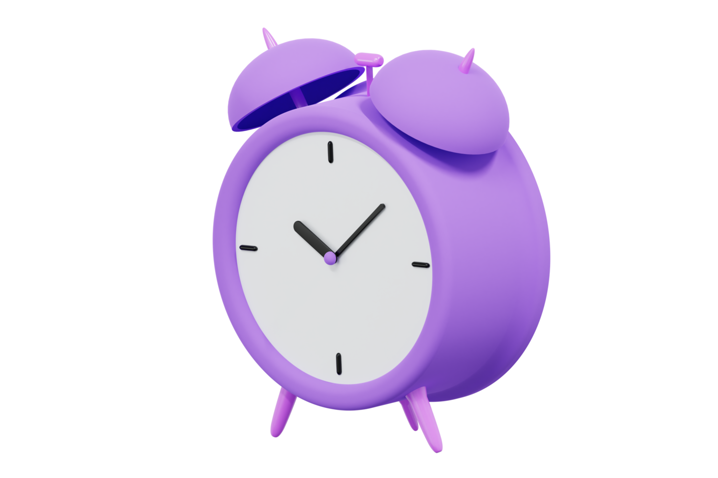 3d rendering alarm clock, vintage clock icon png