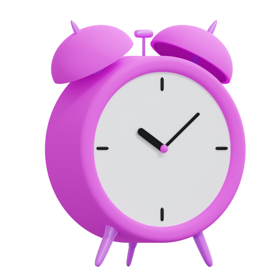 3d rendering alarm clock, vintage clock icon png