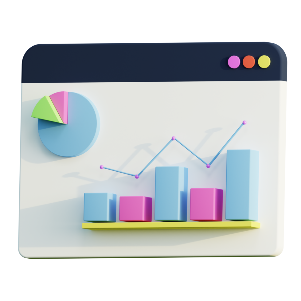 3d machen Graph Symbol, Infografik Graph und Kuchendiagramm Geschäft Konzept png