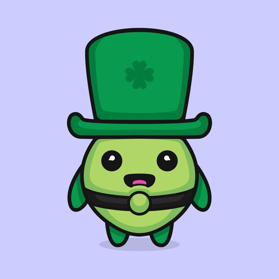 Cute Green Leprechaun Mascot Character Vector Design