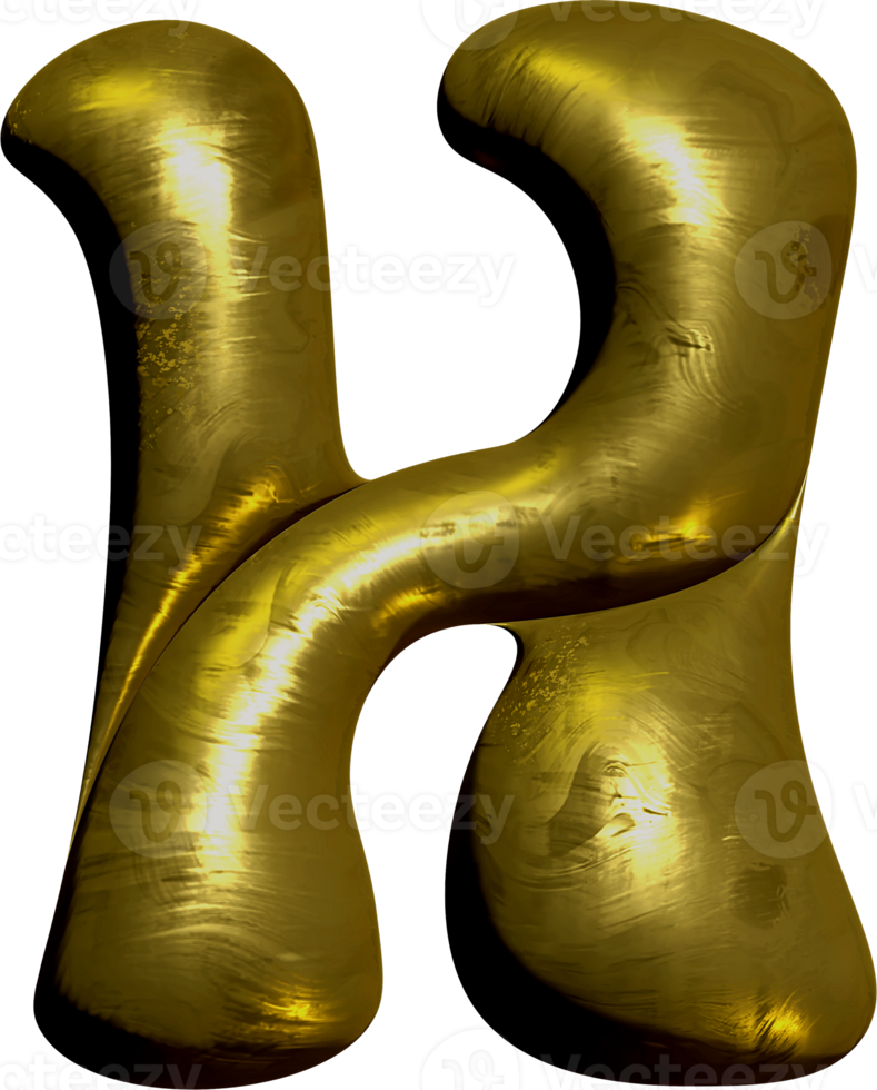 glimmend goud ballon metalen brief h hoofdstad. png