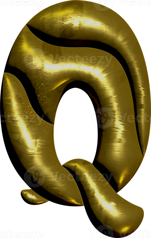 brillante oro Palloncino metallico lettera q capitale. png