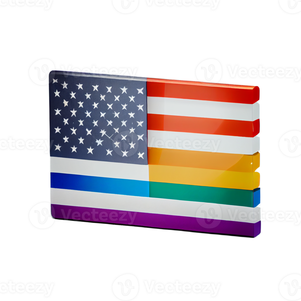 USA LGBTQ Flag illustration with transparent background, png