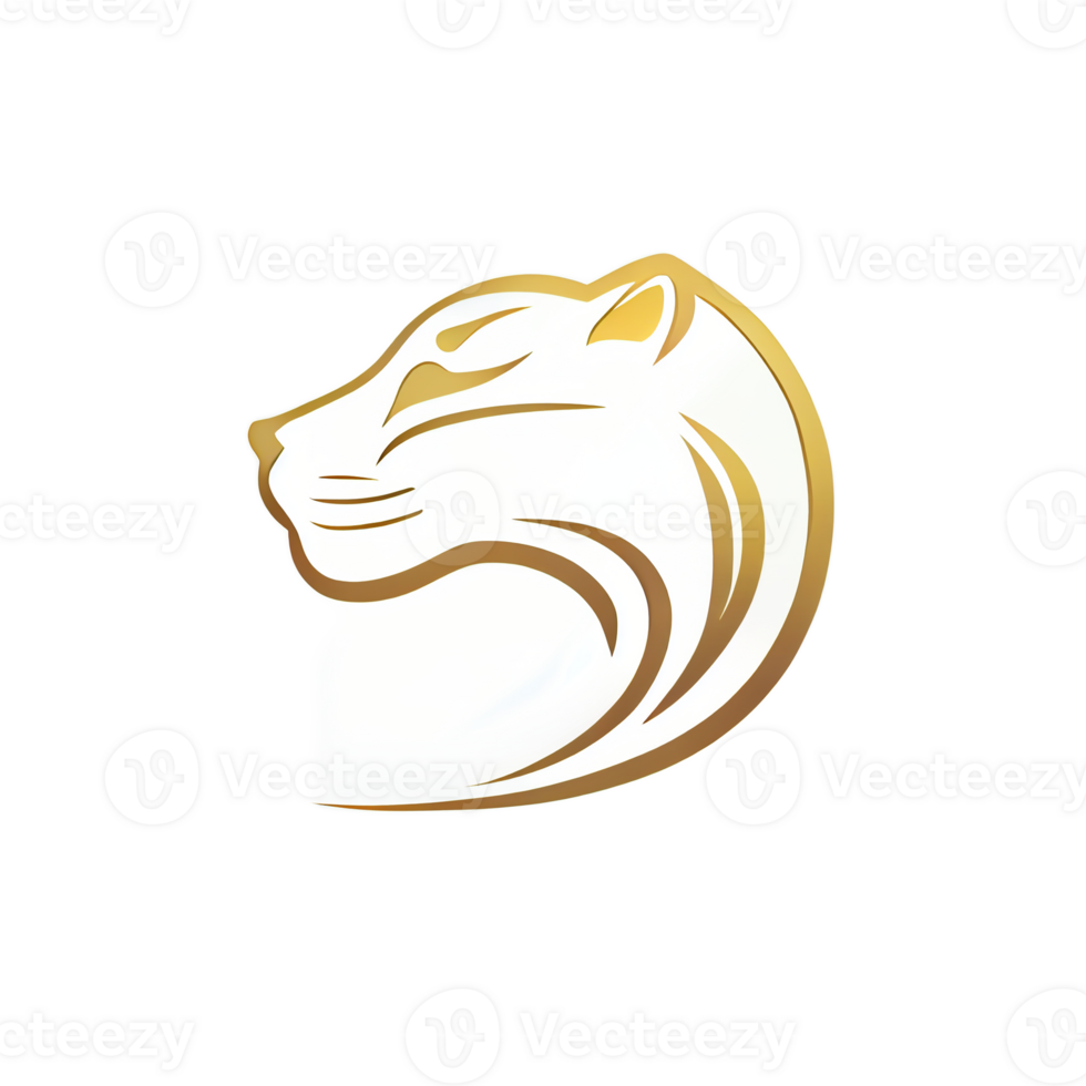 Tiger logo, simple and colorful illustration, transparent background, png