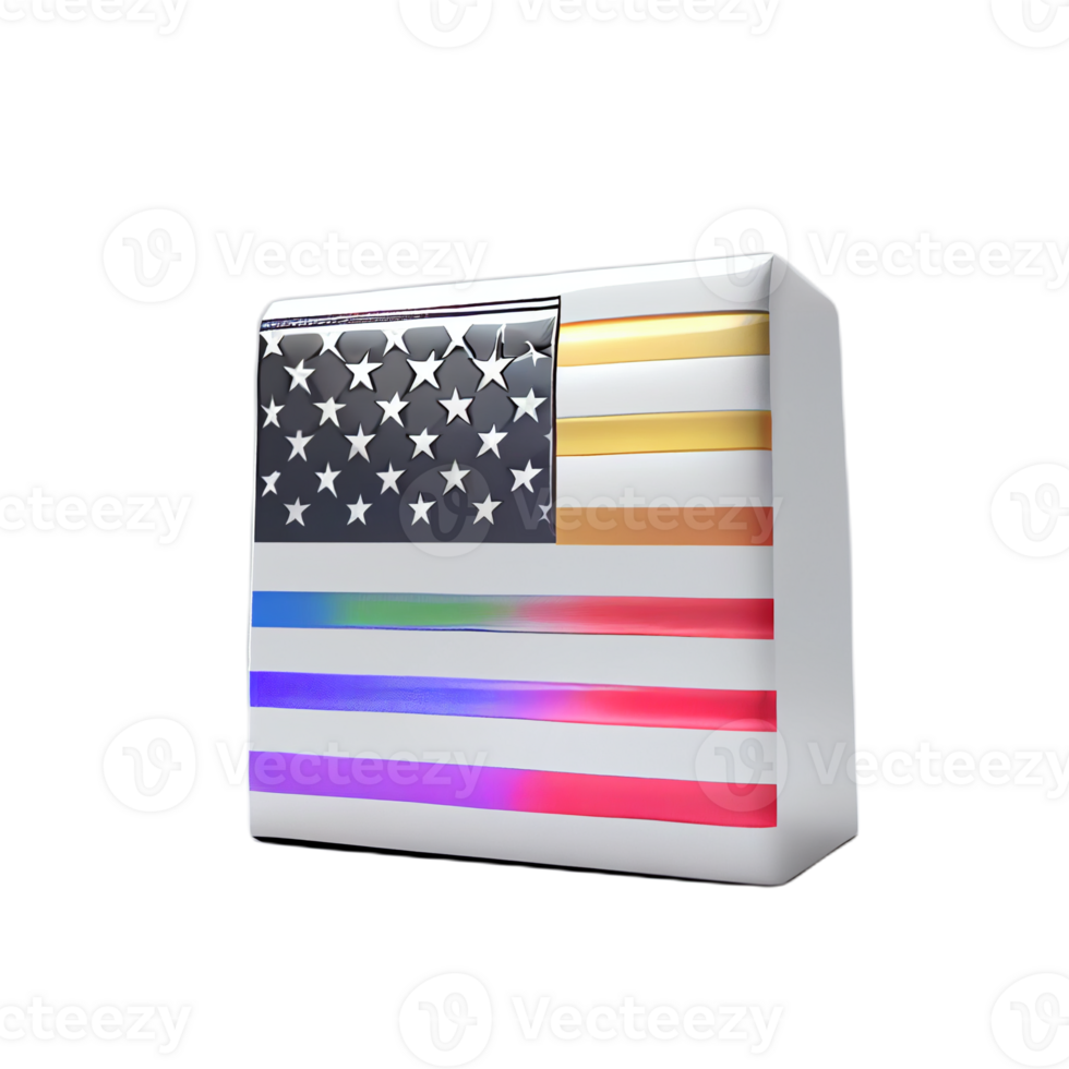 USA LGBTQ Flag illustration with transparent background, png