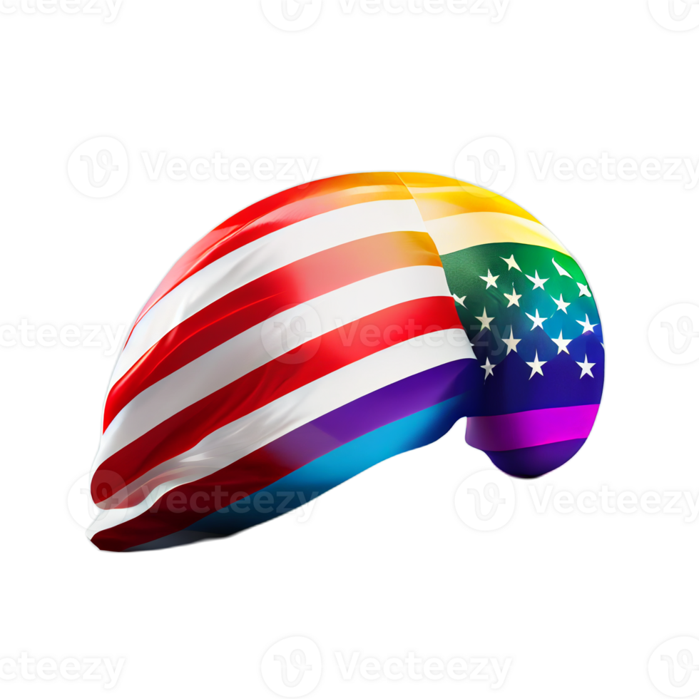 USA LGBTQ Flag illustration with transparent background, png