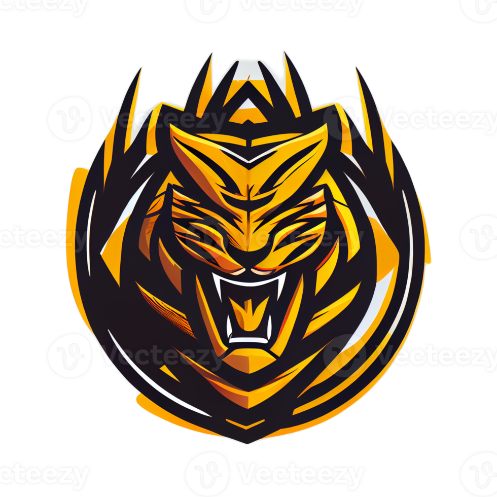 tigre logo, semplice e colorato illustrazione, trasparente sfondo, ai generato png