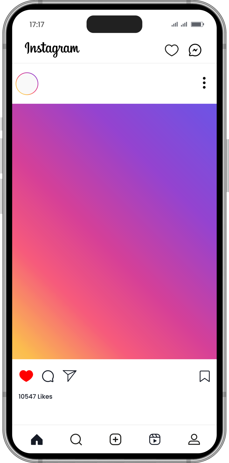 Instagram home page interface with smartphone, post mockup 22588833 PNG
