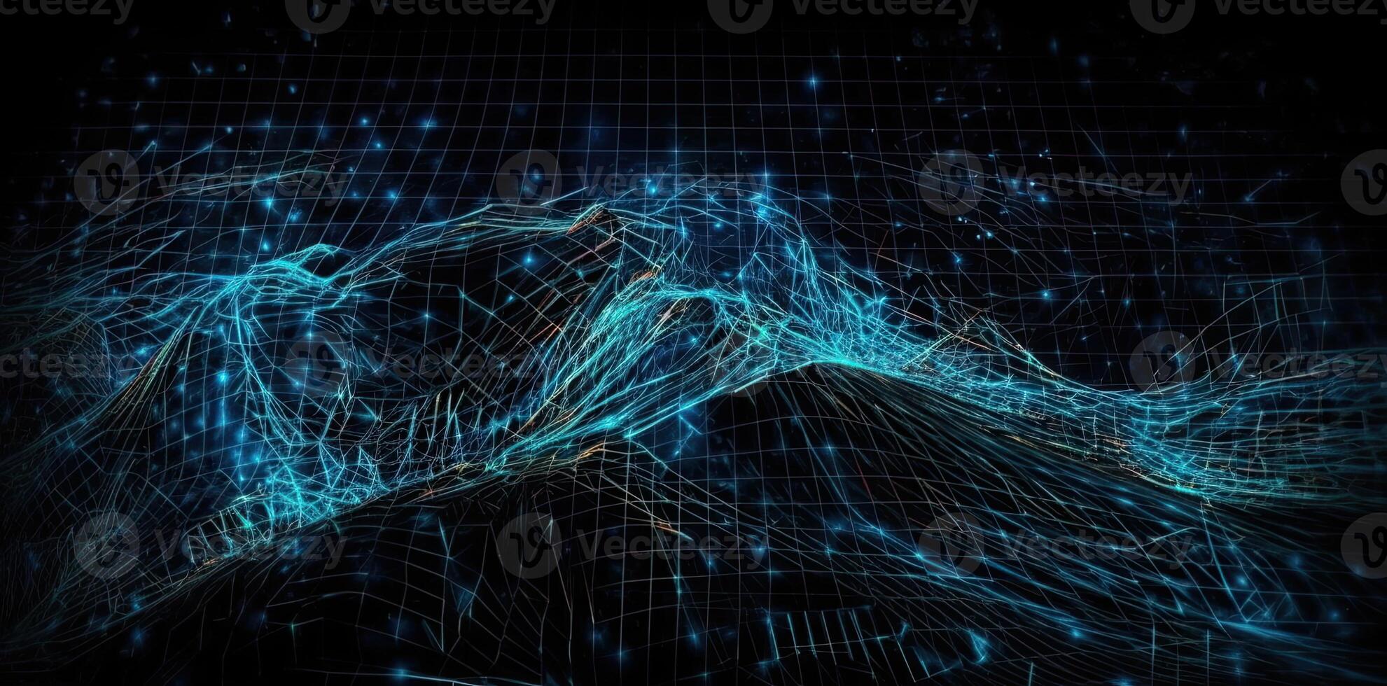 tech background with a wire mesh, in the style of futuristic digital art, digital, Illustration photo