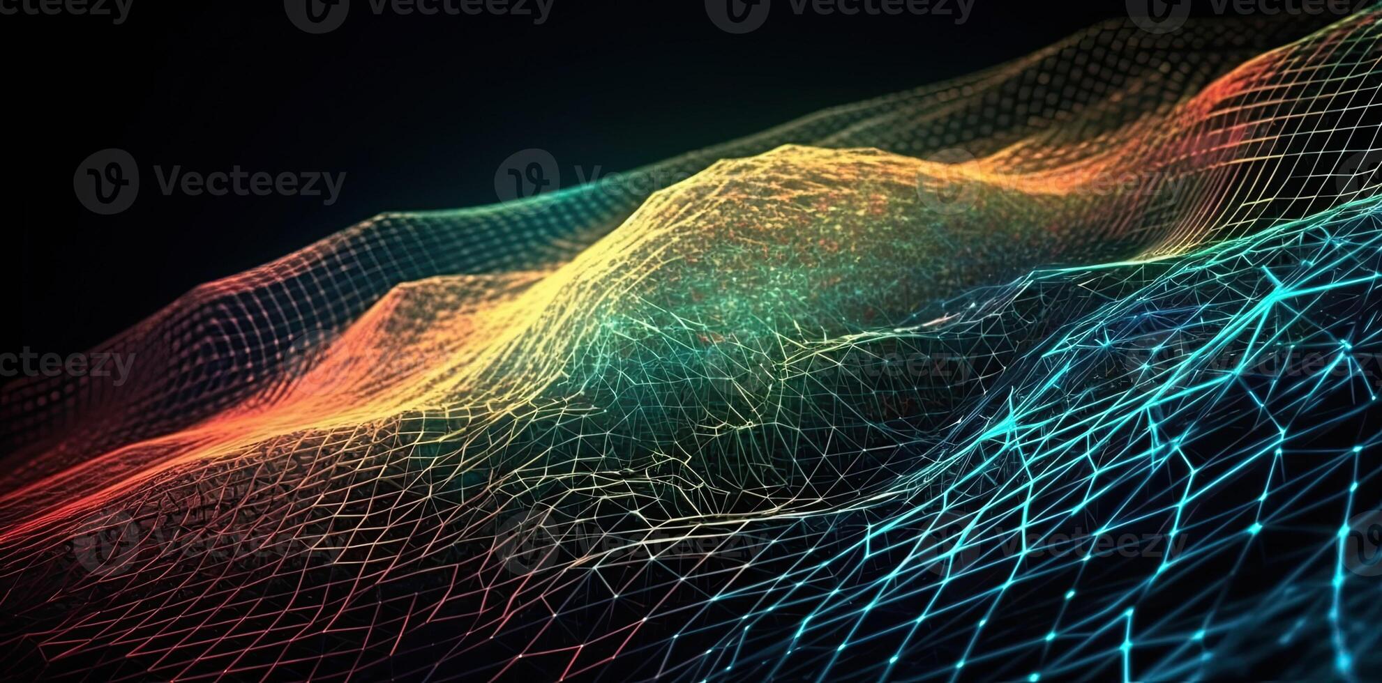 tech background with a wire mesh, in the style of futuristic digital art, digital, Illustration photo