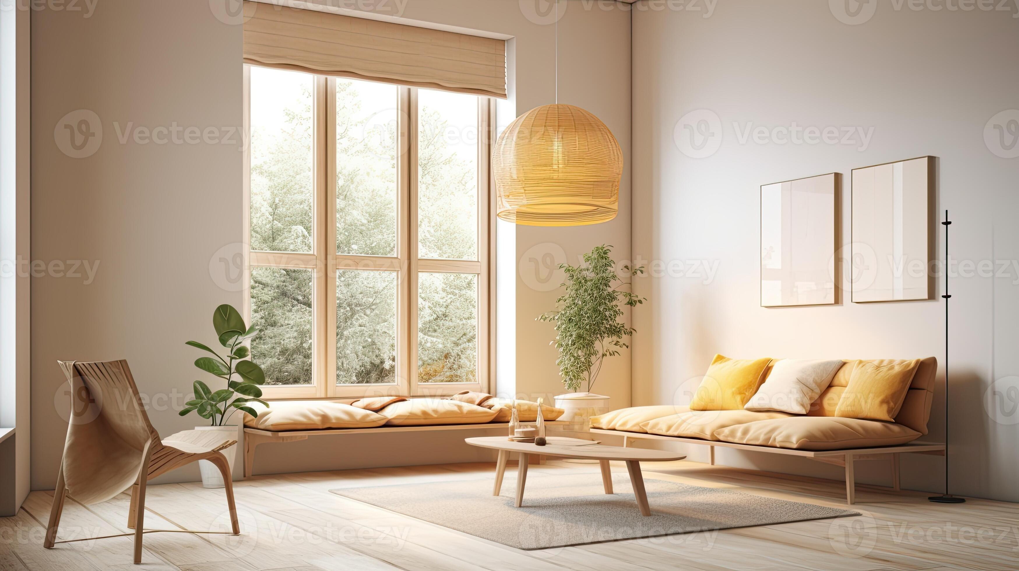 Beige minimalist living room deals