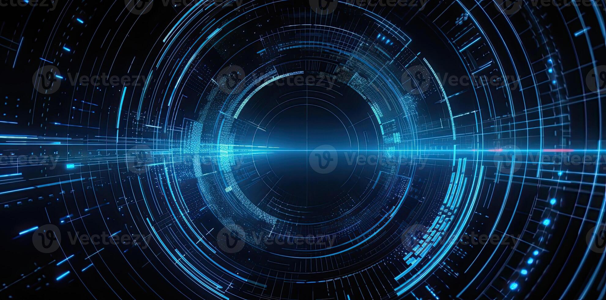 modern technology circle background or abstract image, blueprint, circuitry, light navy and sky-blue, Illustration photo