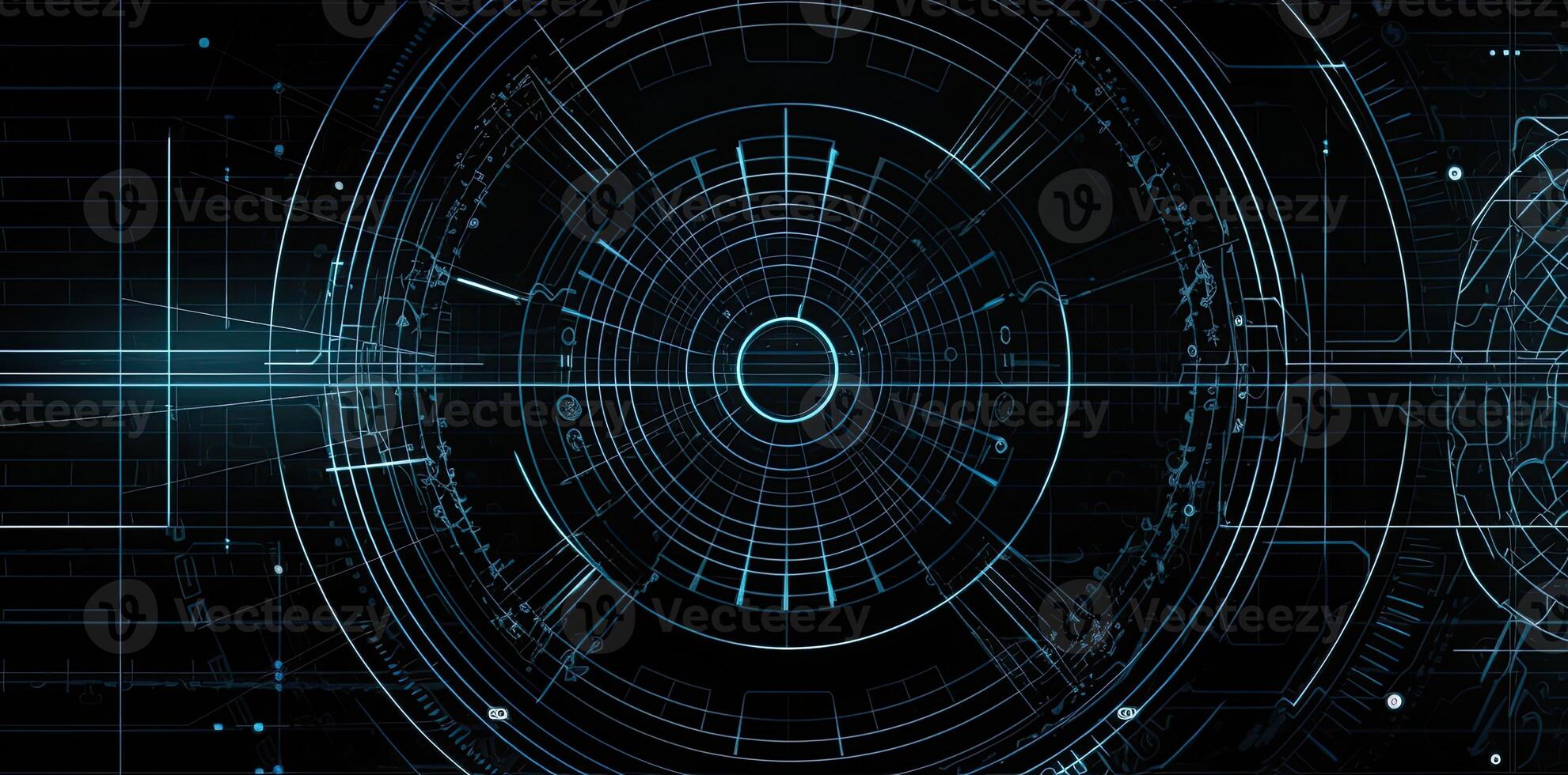 modern technology circle background or abstract image, blueprint, circuitry, light navy and sky-blue, Illustration photo