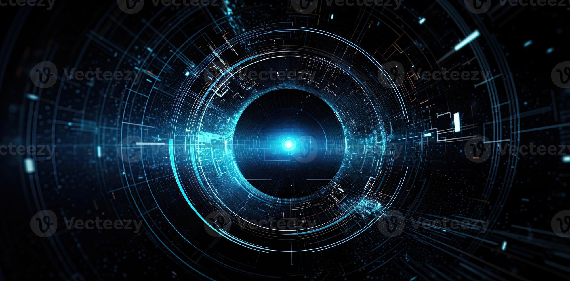 modern technology circle background or abstract image, blueprint, circuitry, light navy and sky-blue, Illustration photo