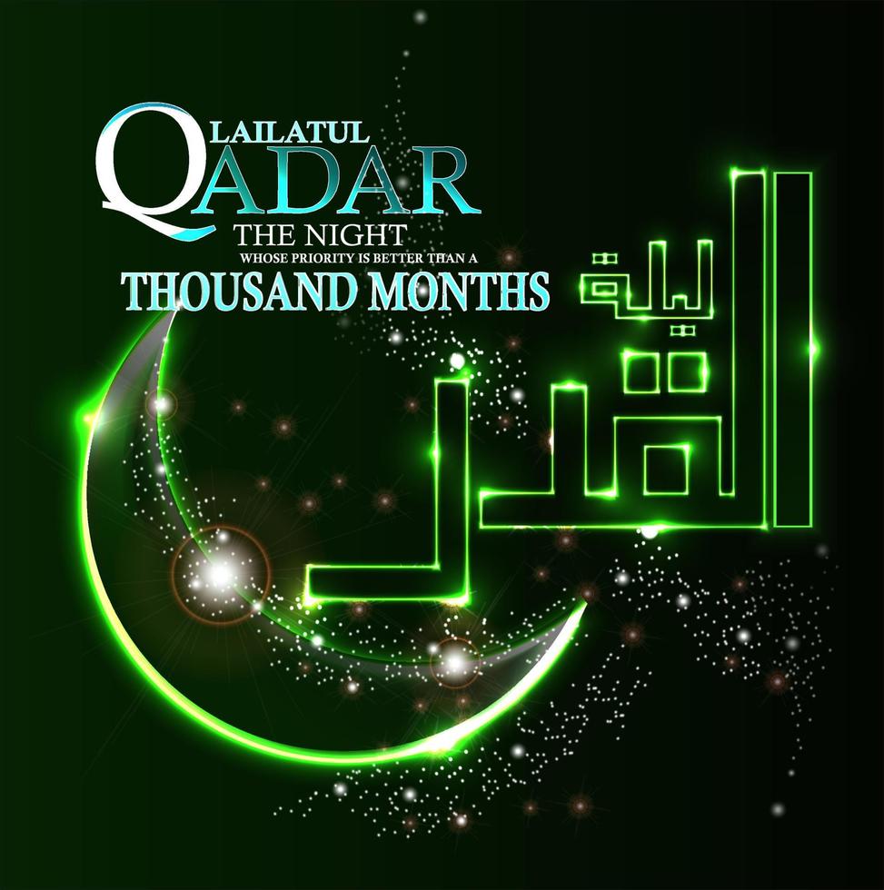 The Night of Lailatul Qadr for Ramadan Kareem, Beautiful Vector Illustration