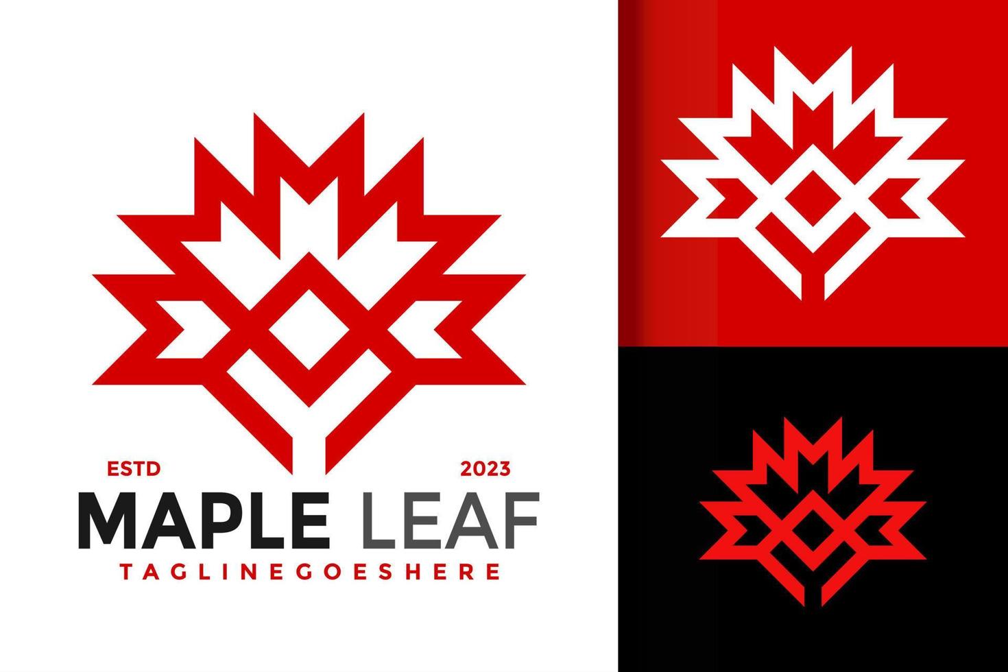 Letter M Maple Leaf logo vector icon illustration