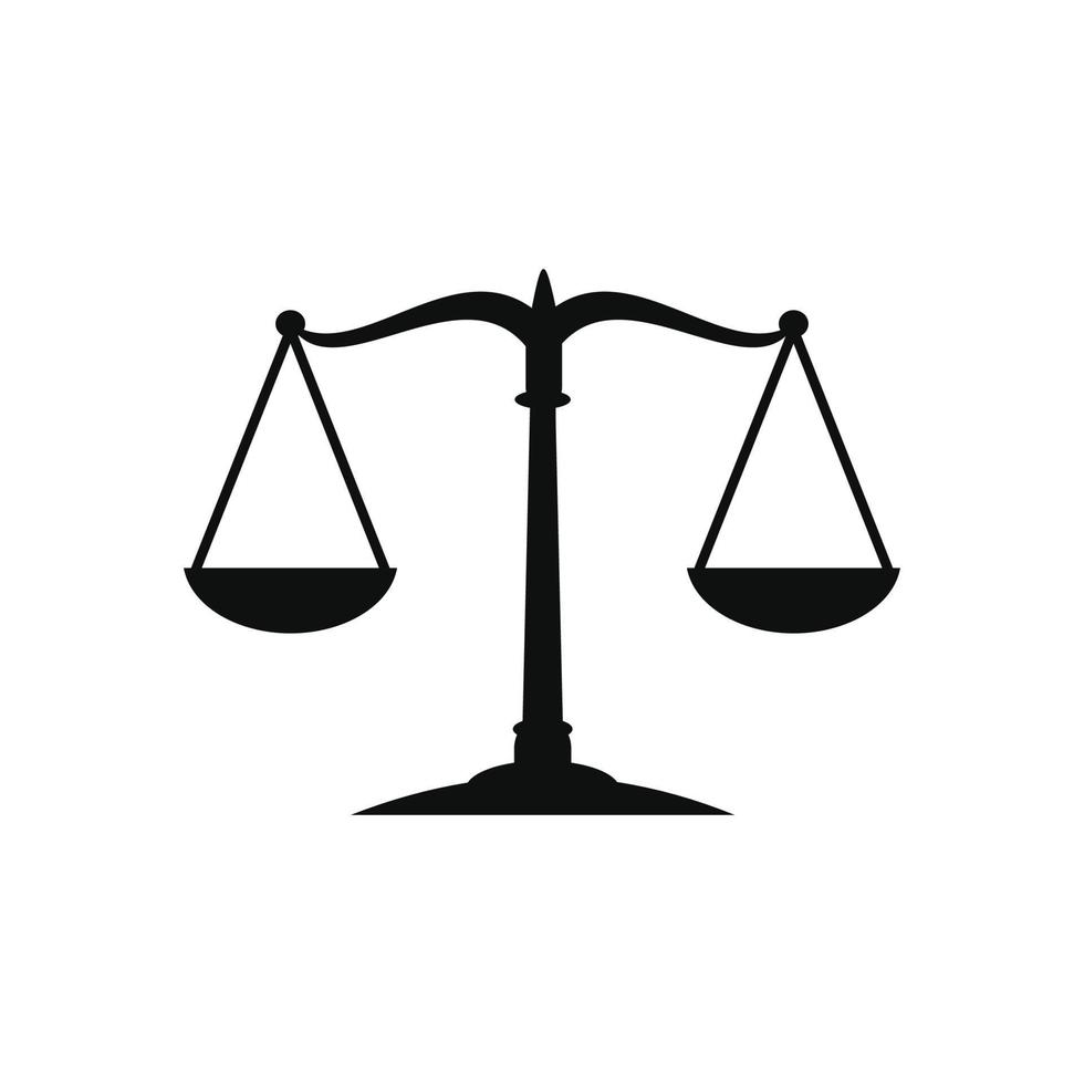 justicia escala icono aislado en blanco antecedentes vector