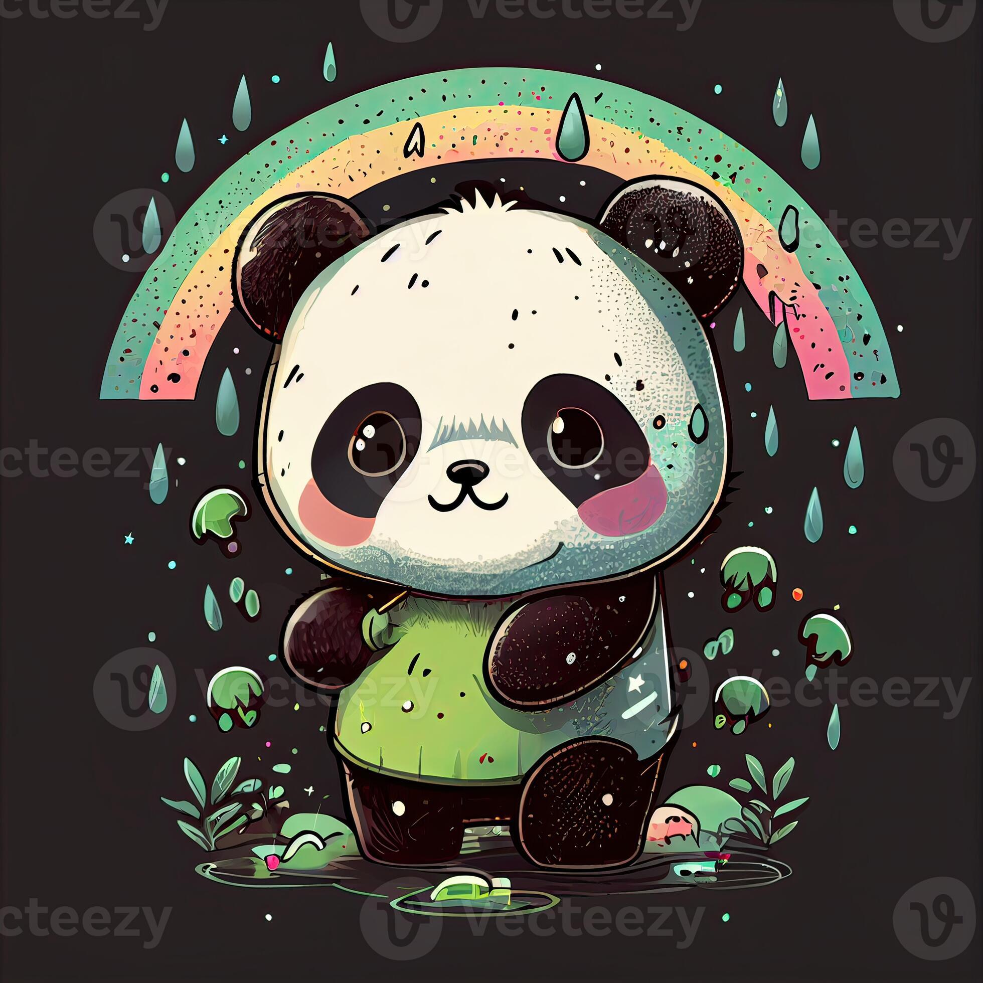 Kawaii chibi cute panda | Postcard