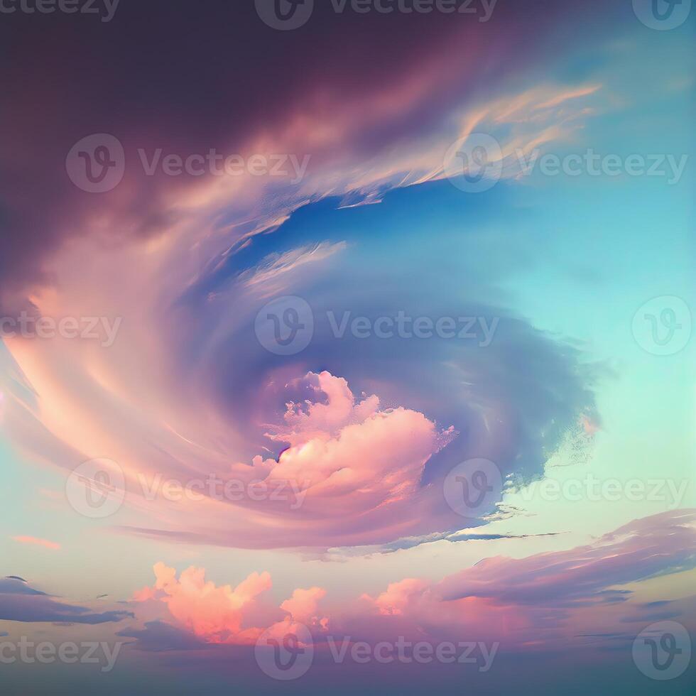 Beautiful sky with clouds. Beautiful sky with clouds and sunlight. Pink and golden cloud background of the sky with clouds at sunset. . photo