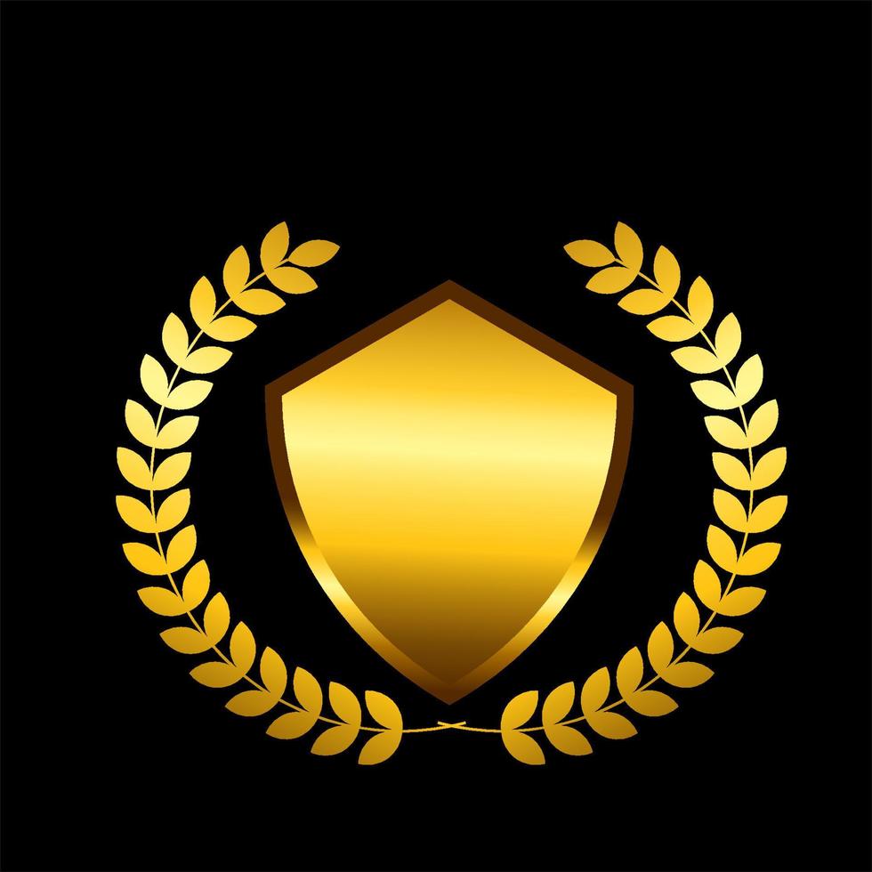 Gold laurel award medal or wreath vector illustration design. laurel lavish gold