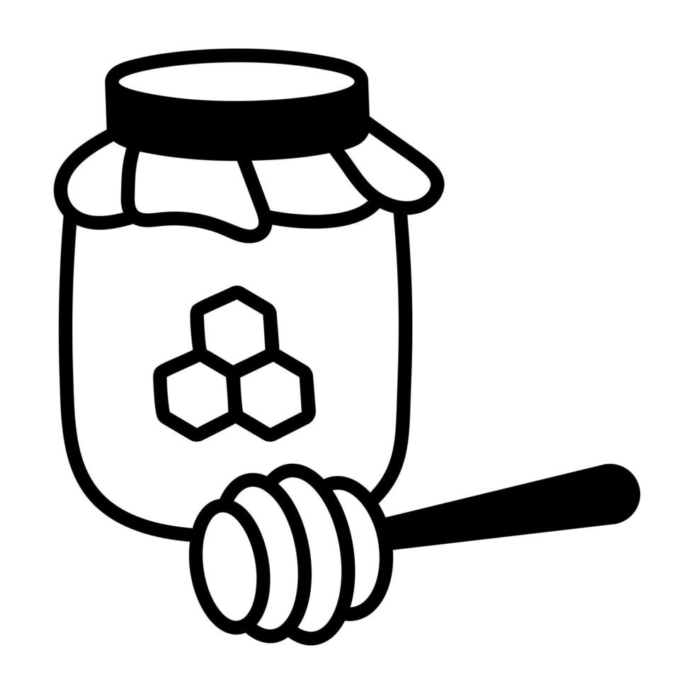 Trendy Honey Jar vector