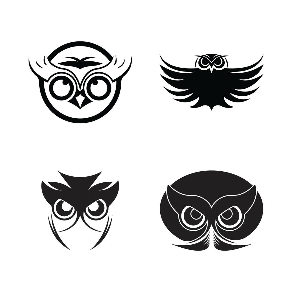 Owl logo icon design animal and simple business vector