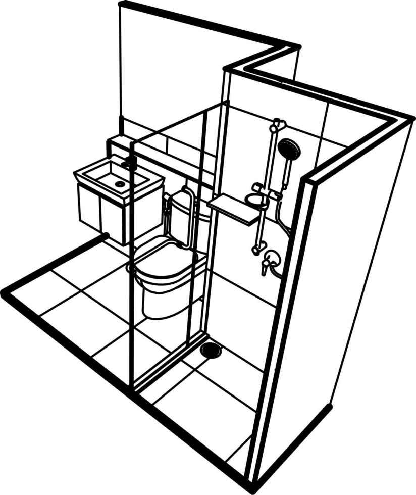 3D illustration of building project vector
