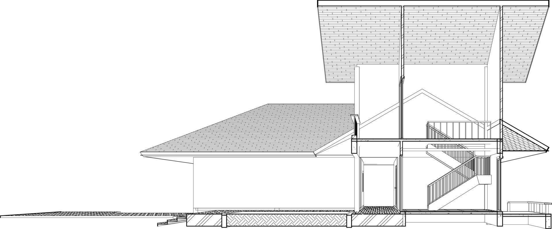 3D illustration of building project vector