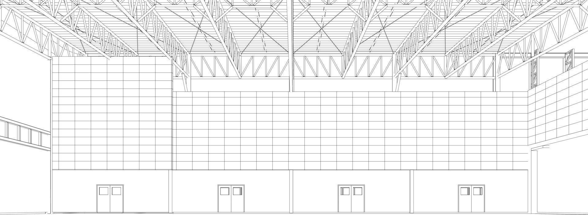 3D illustration of building project vector