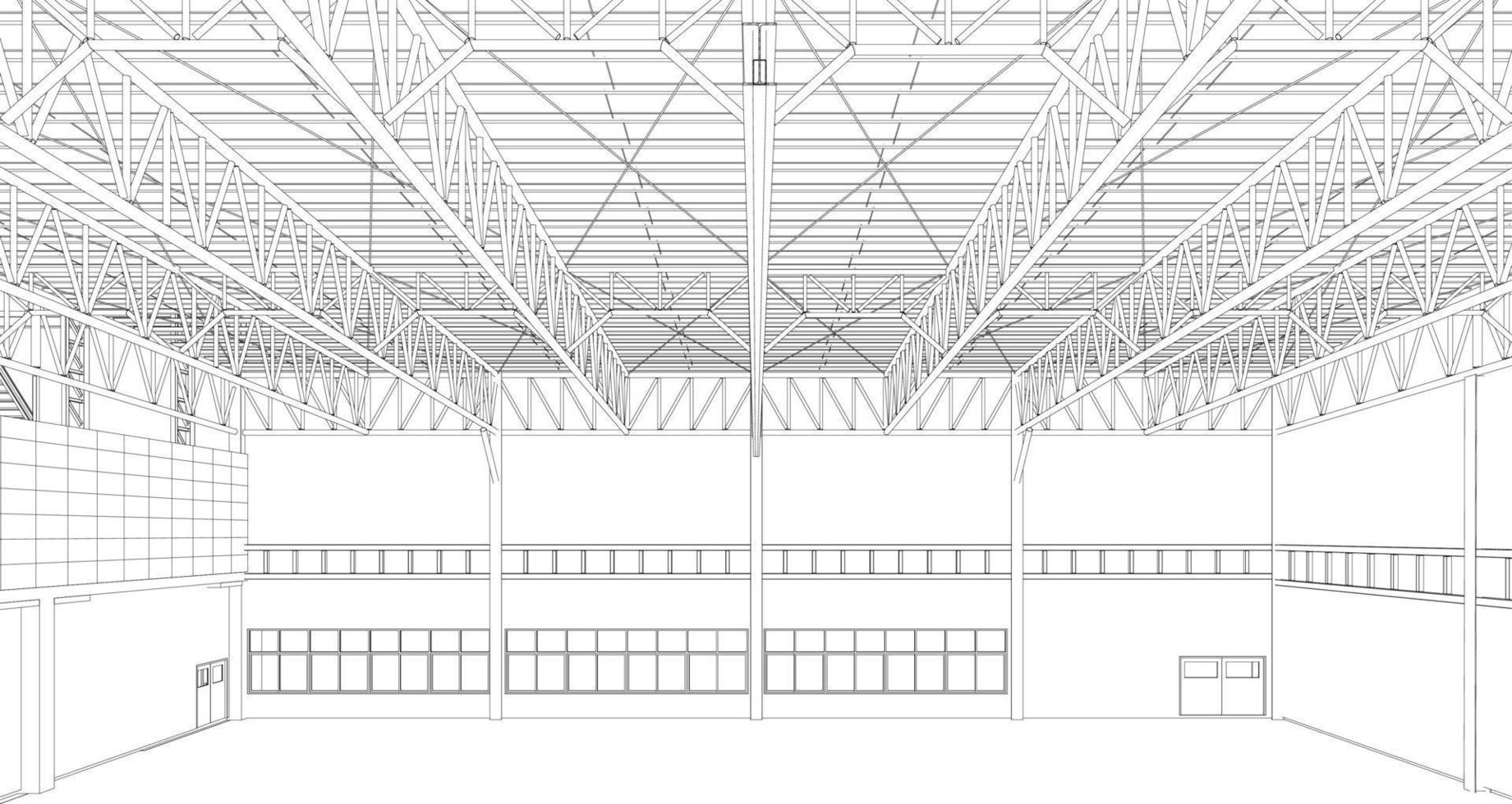 3D illustration of building project vector