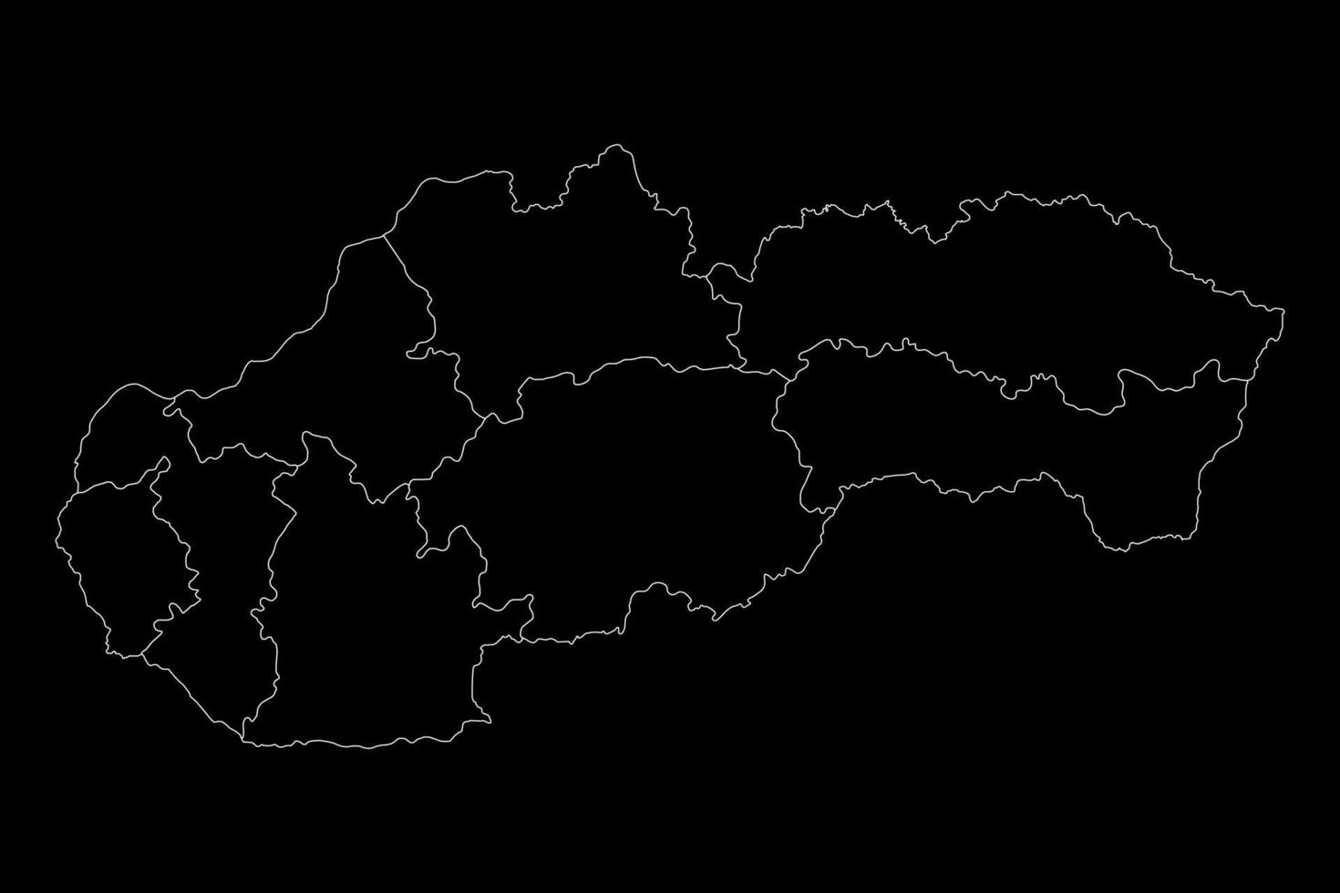 Slovakia map with regions. Vector illustration.