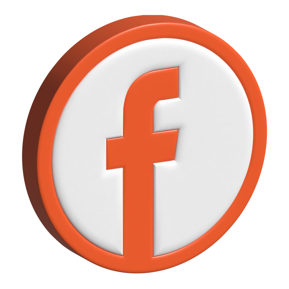 icono de facebook 3d png