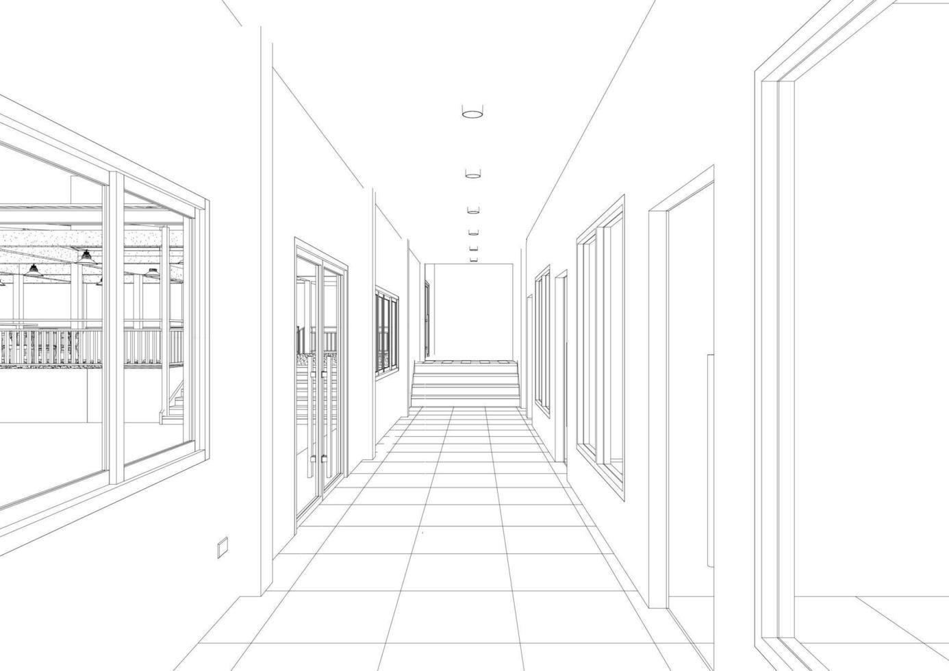 3D illustration of building project vector