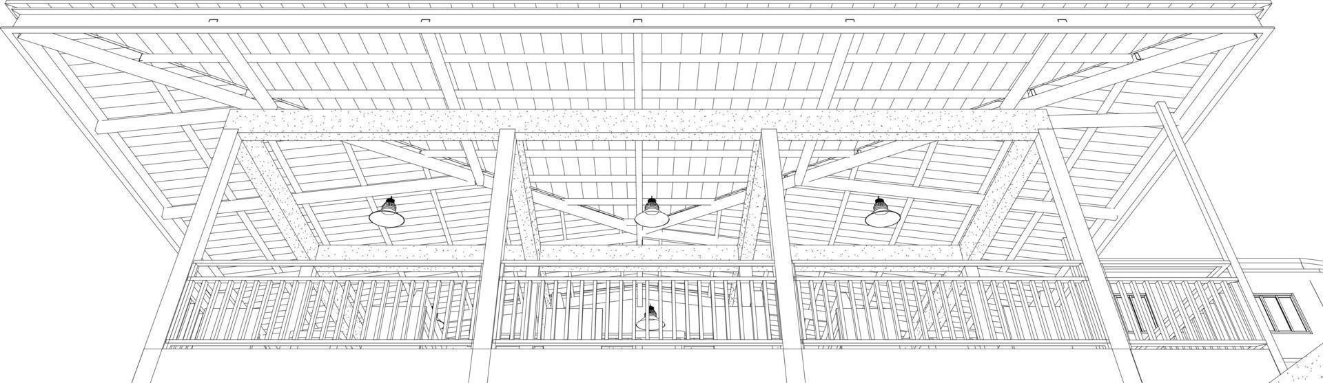 Ilustración 3D del proyecto de construcción vector