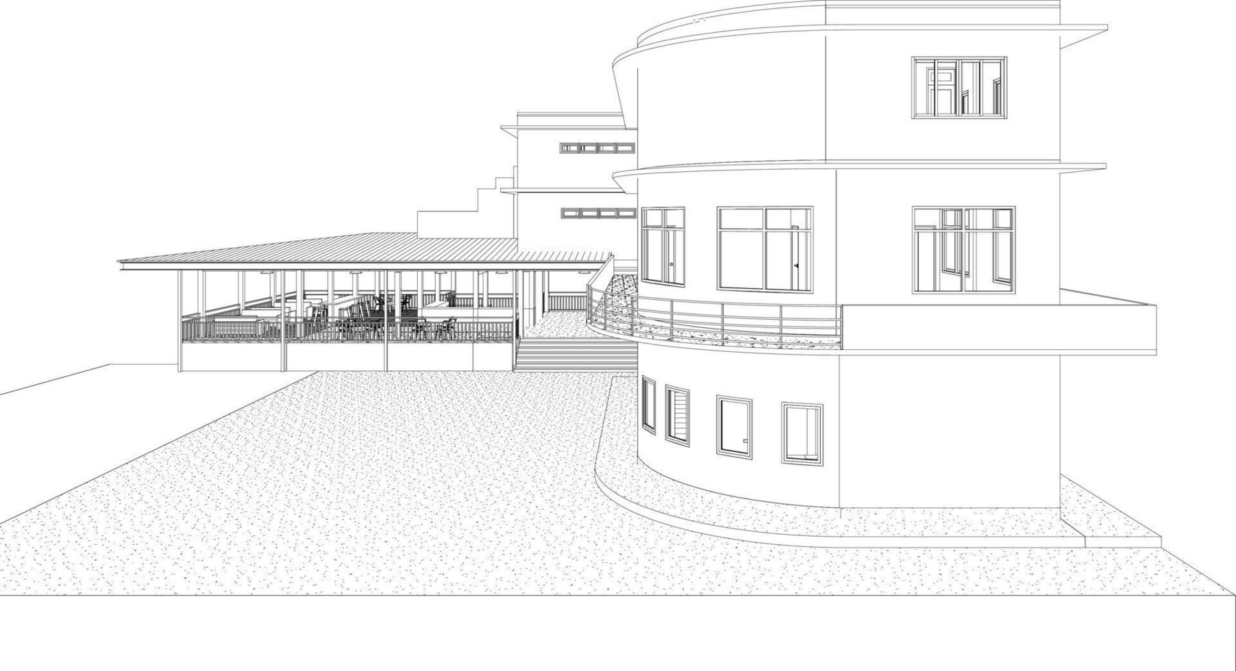 3D illustration of building project vector