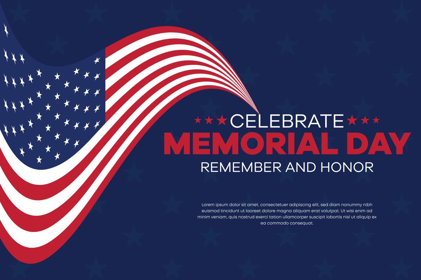 memorial day web banner. happy memorial day holiday post. memorial day weekend banner. Memorial Day social media template design of USA national flag colors. vector